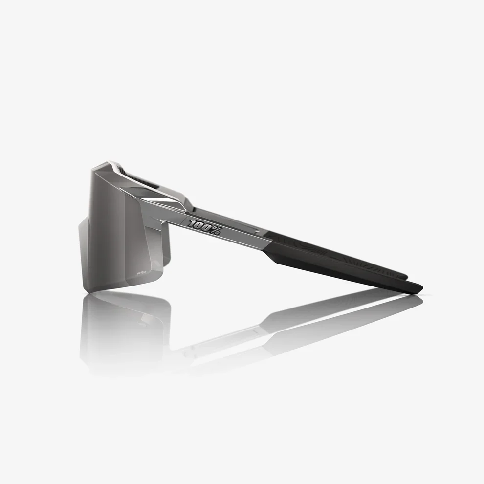 100% AEROCRAFT Gloss Black Chrome HiPER® Silver Mirror Lens Sunglasses - Image 2