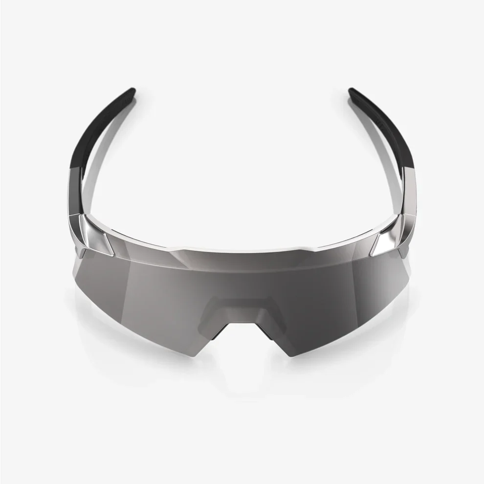 100% AEROCRAFT Gloss Black Chrome HiPER® Silver Mirror Lens Sunglasses - Image 4