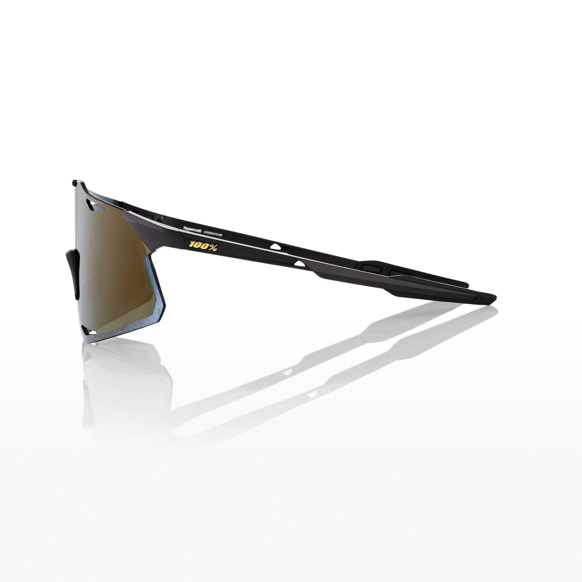 100% Hypercraft Cycling Sunglasses - Matte Black - Soft Gold Mirror Lens - Image 3