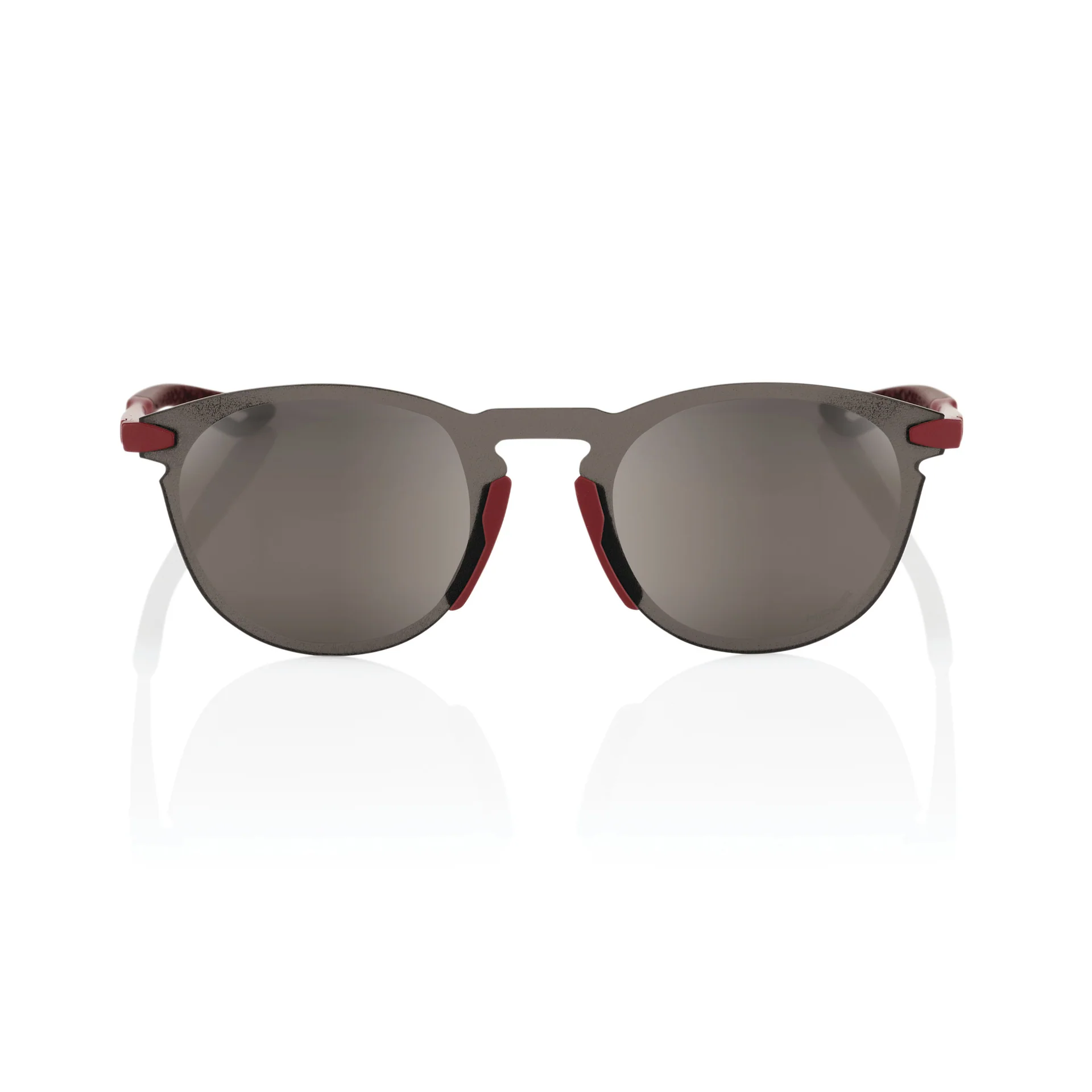100% LEGERE ROUND Sunglasses - Soft Tact Crimson - HiPER Silver Mirror - Image 2