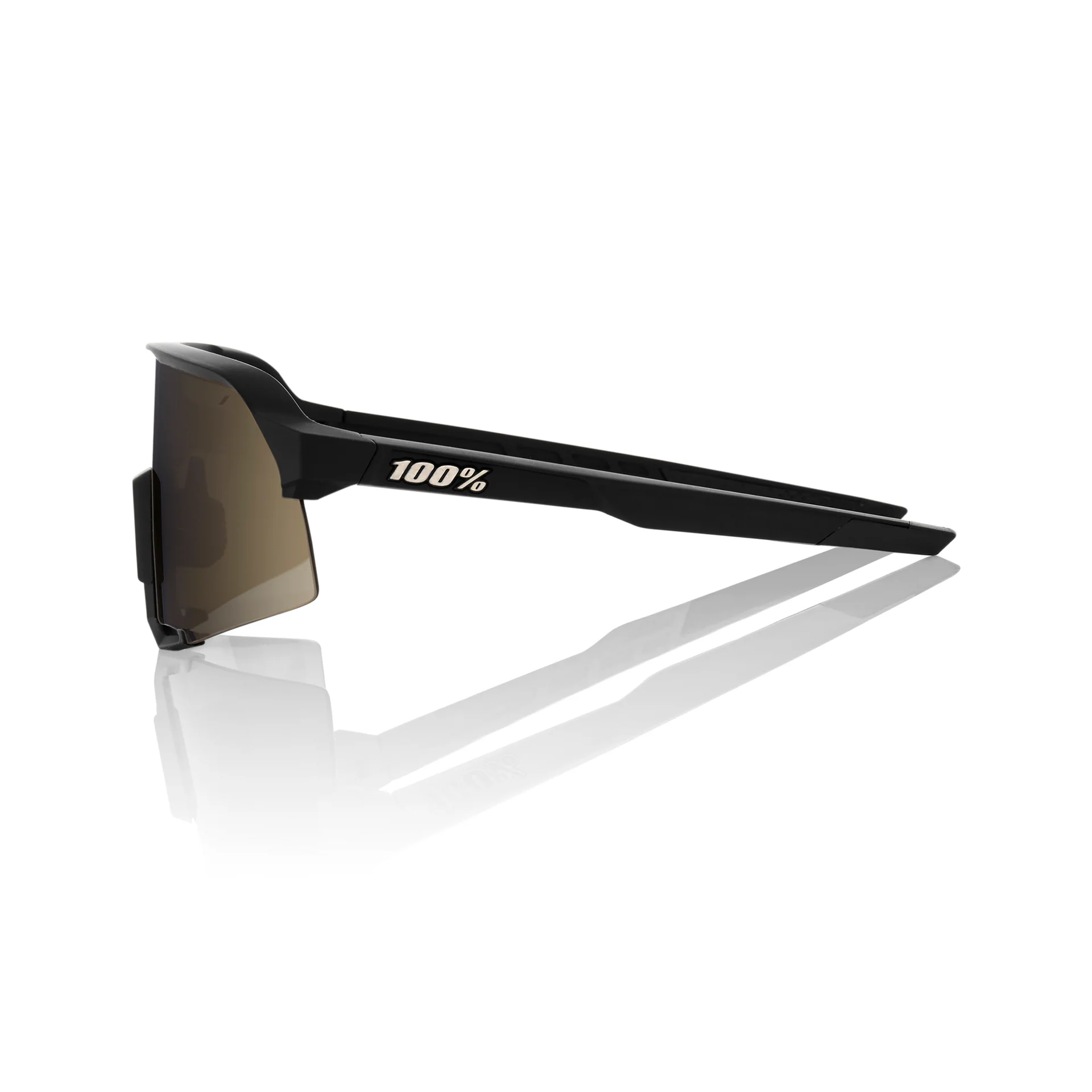 100% S3 Cycling Sunglasses - Soft Tact Black - Soft Gold Mirror - Image 3