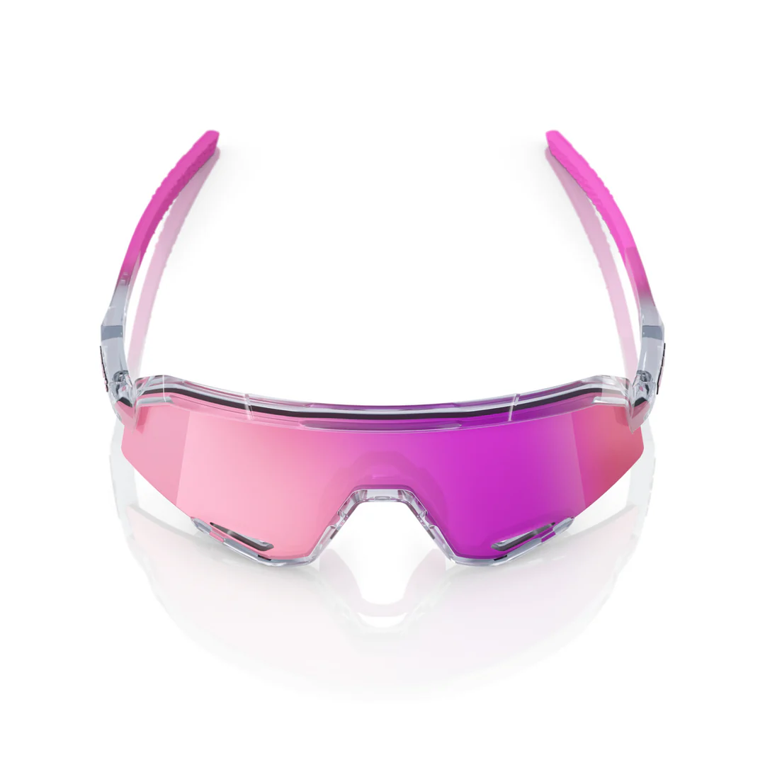 100% SLENDALE Cycling Sunglasses - Polished Translucent Grey - Purple Mirror - Image 4