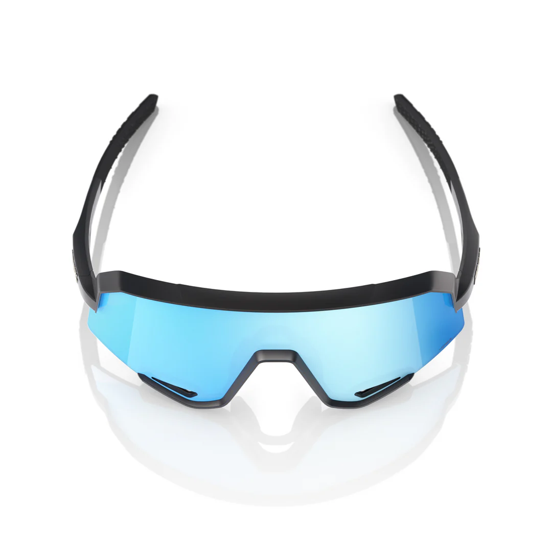 100% SLENDALE Cycling Sunglasses - Matte Black - HiPER Blue Mirror - Image 4