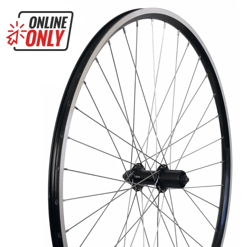 27.5" MTB Alloy 8 Speed Rear Wheel - Black Rim - Silver Spokes