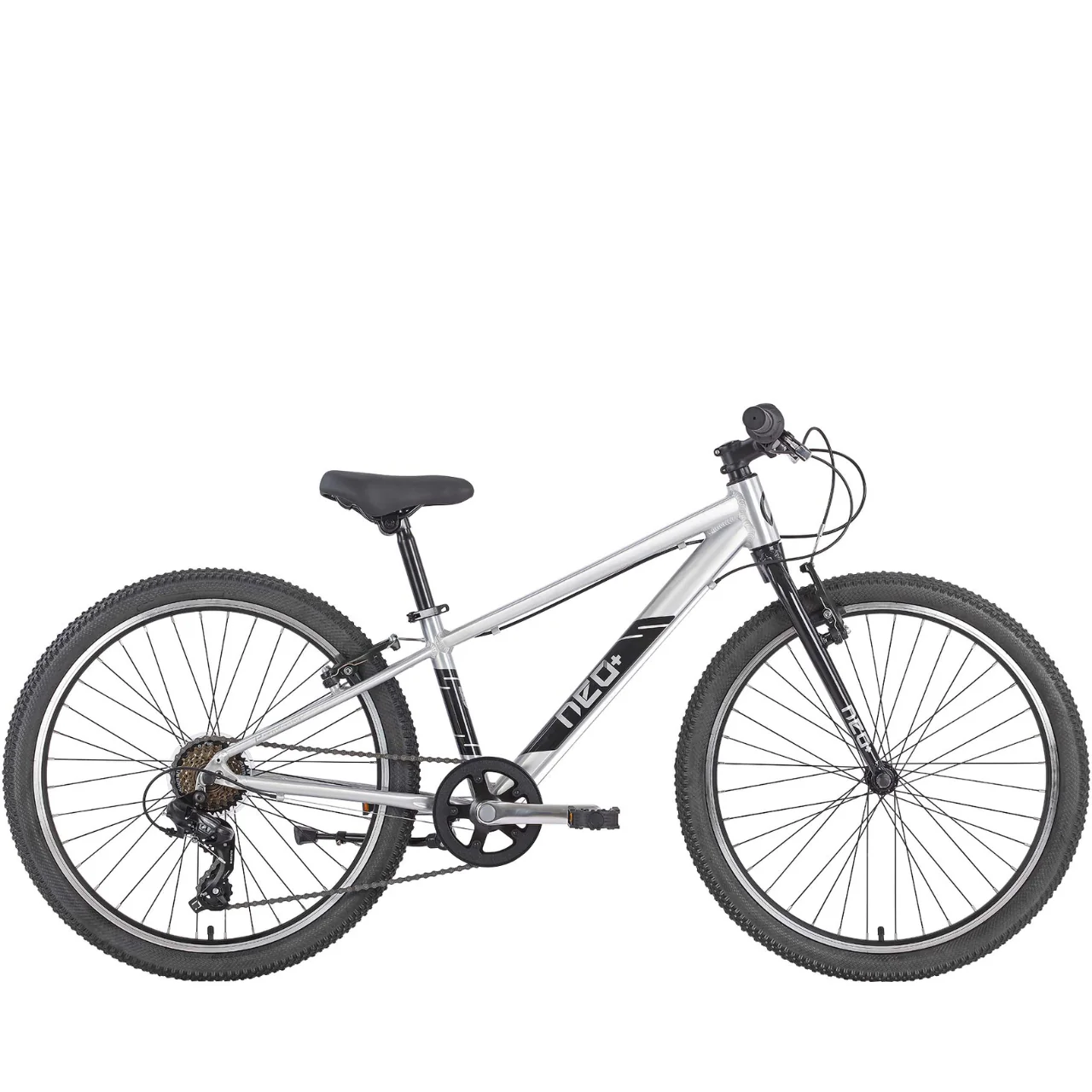Apollo Neo+ 24" Kids Bike - 7-Speed - Brushed Alloy