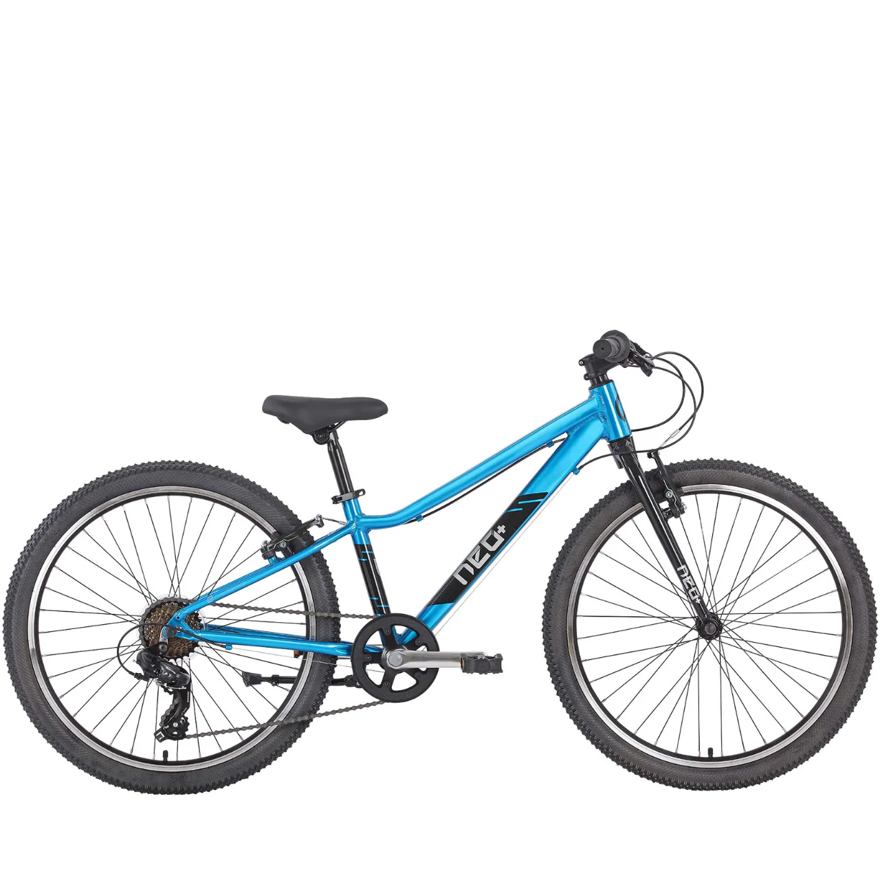 Apollo Neo+ 24" Kids Bike - 7-Speed - Chrome Sky Blue