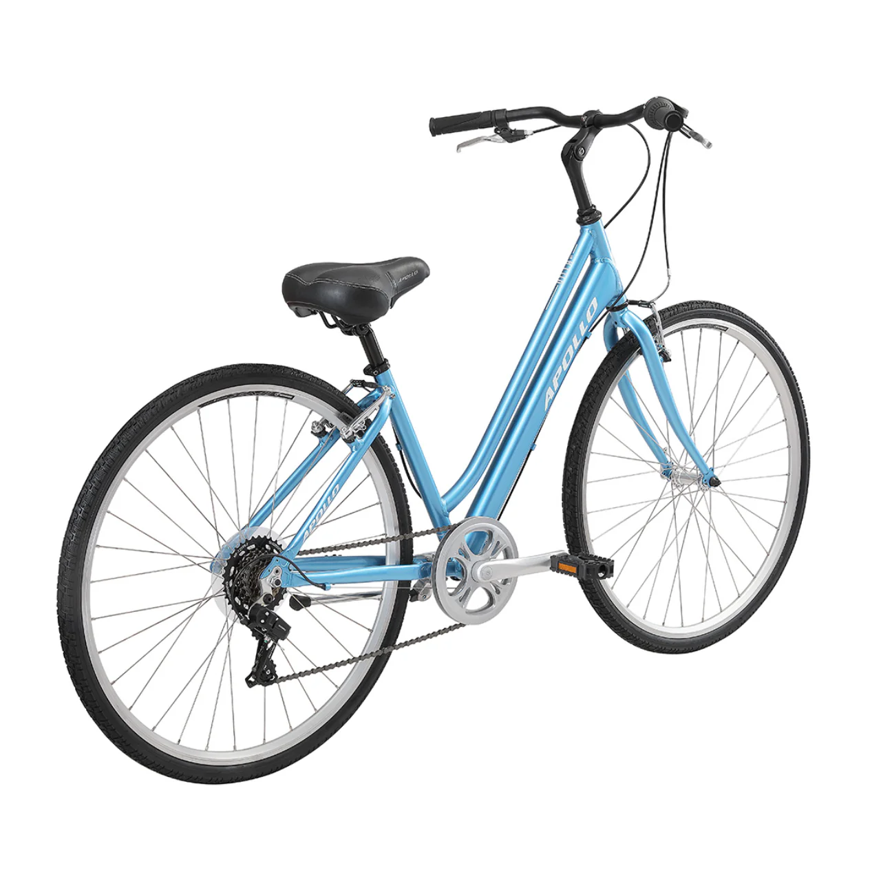 Apollo Villa Women's Hybrid Bicycle - Gloss Blue - Image 3