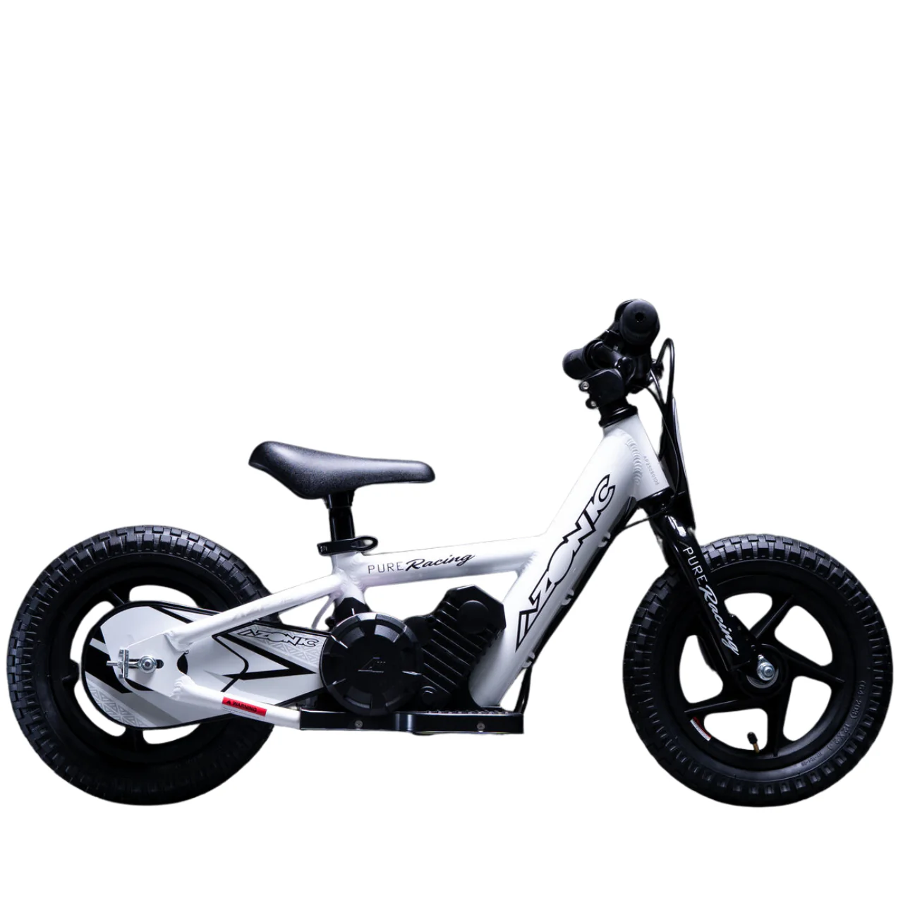 Azonic Pure 12" Electric Balance Bike – White & Black | Kids Electric Balance Bike