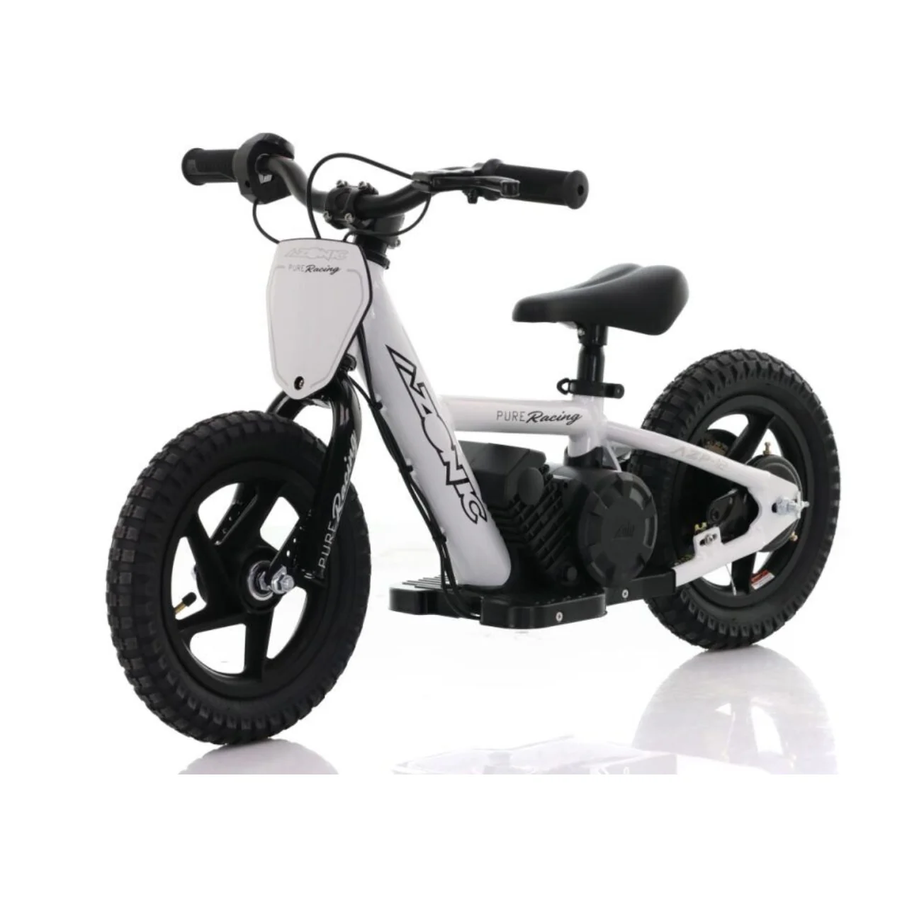 Azonic Pure 12" Electric Balance Bike – White & Black | Kids Electric Balance Bike - Image 2