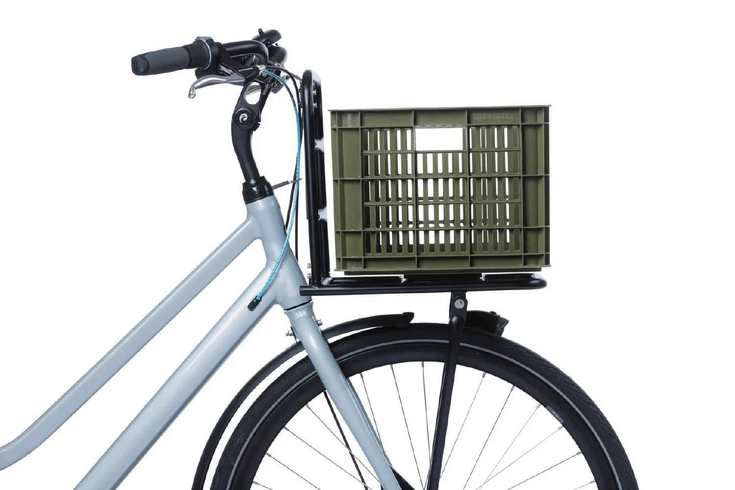 BASIL Bicycle Crate M 29.5L Recycled - Moss Green - Image 2
