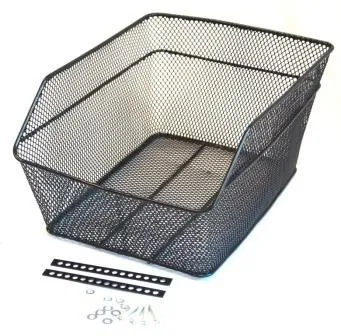BASKET - Rear, Wire Narrow Mesh, Black, 38cm x 30cm x 17cm