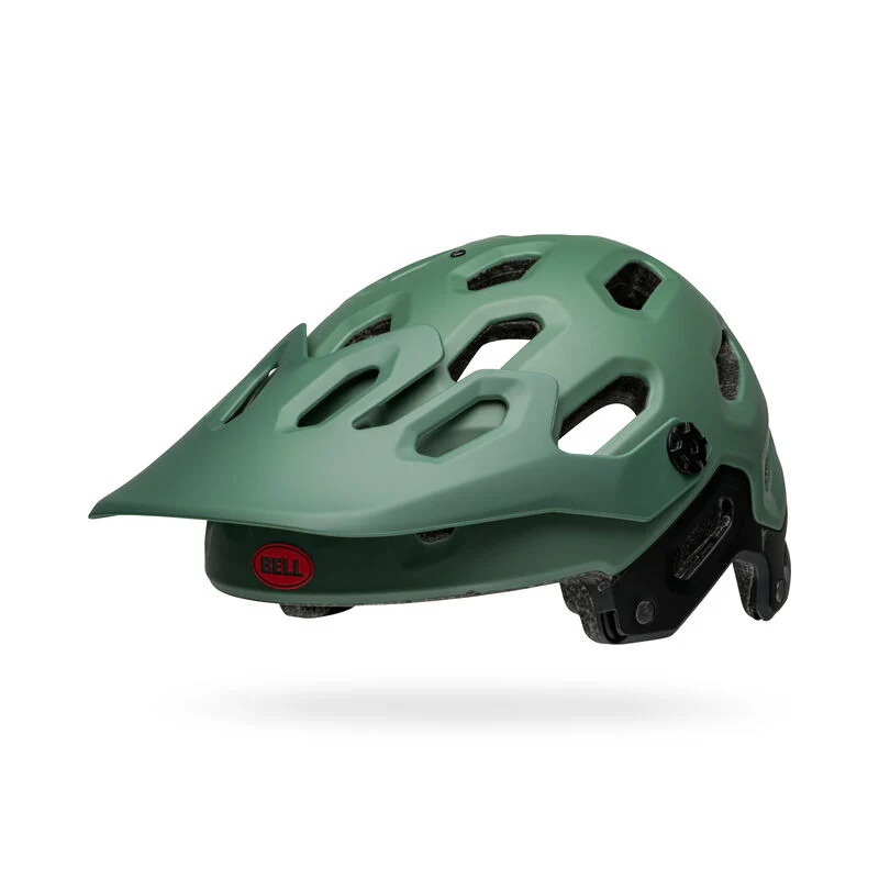 Bell Super 3R (MIPS) MTB Helmet - Matt Dark Green / Infrared - Image 6