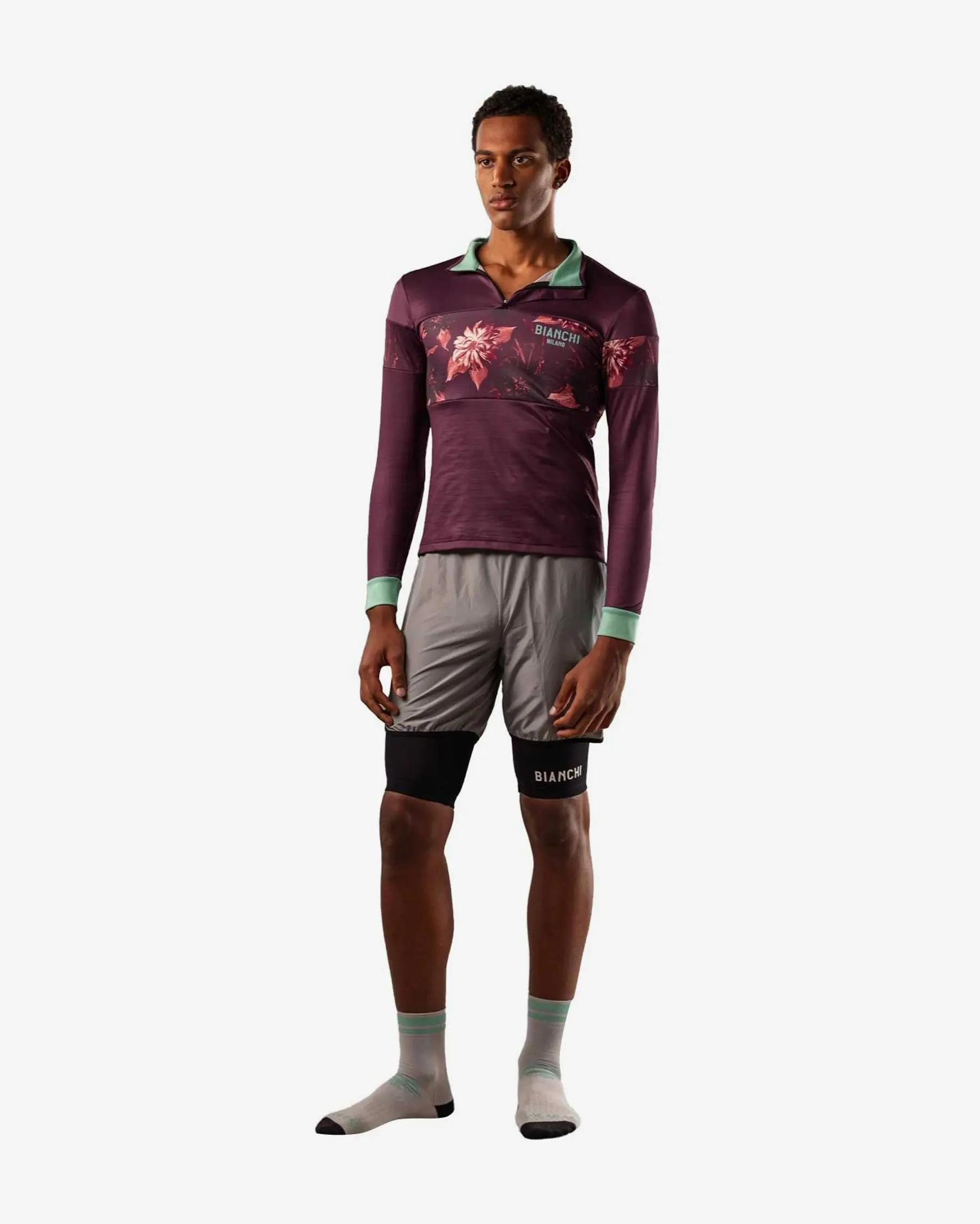 Bianchi Lifestyle Gravel Thermo Long Sleeve Jersey Large - Flowers
