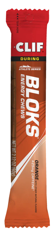 CLIF BLOKS Energy Chews - Orange + 25mg Caffeine