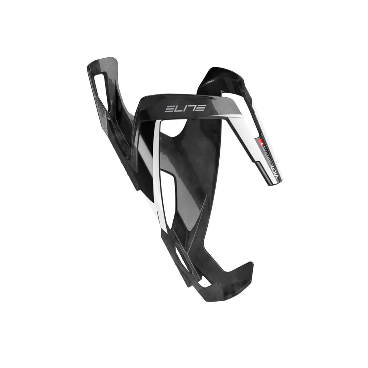 Elite Vico Carbon Bottle Cage - Gloss Black & White