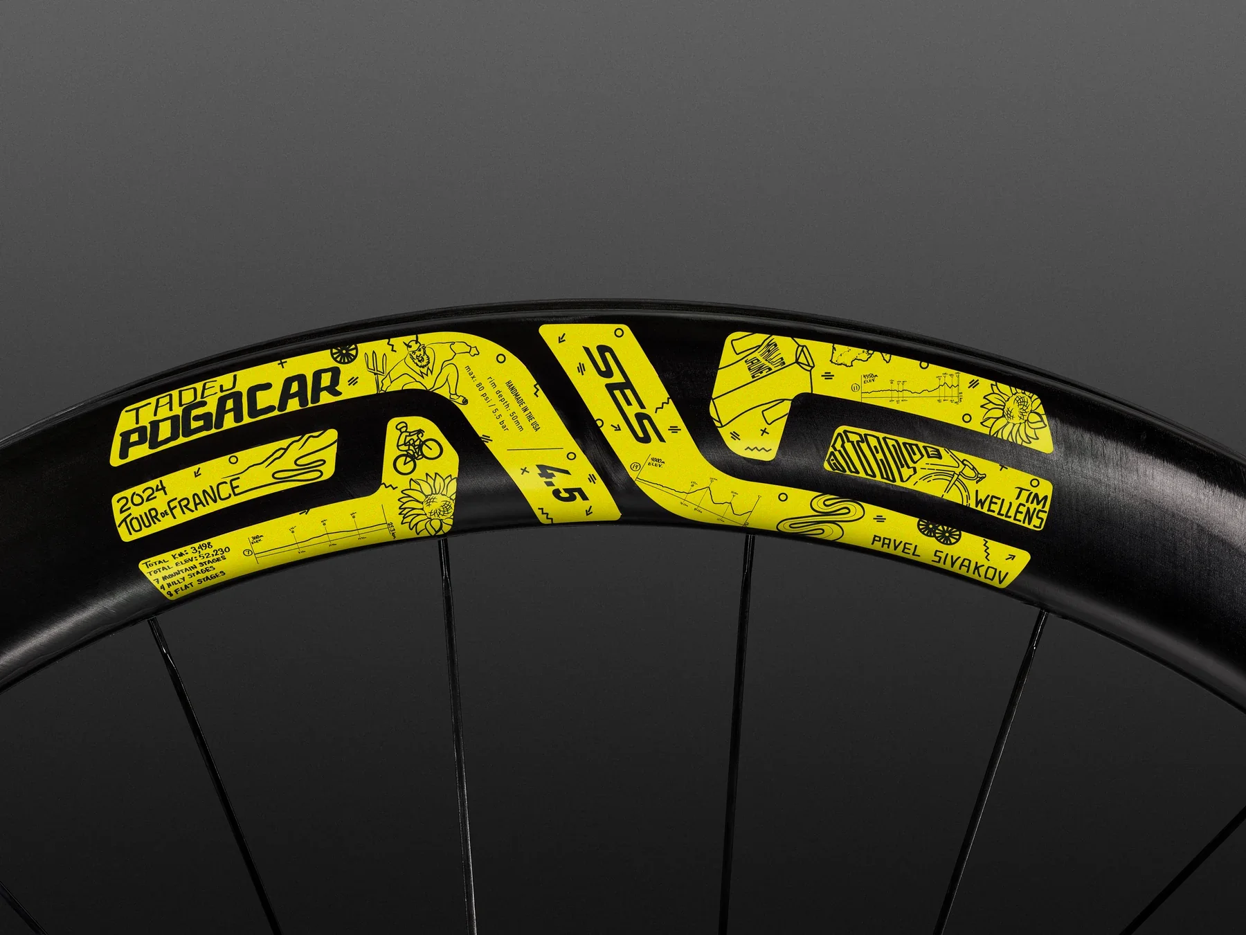 ENVE SES 4.5 LTD Disc Wheelset - w/ Limited Edition Tour De France Decal - Image 5