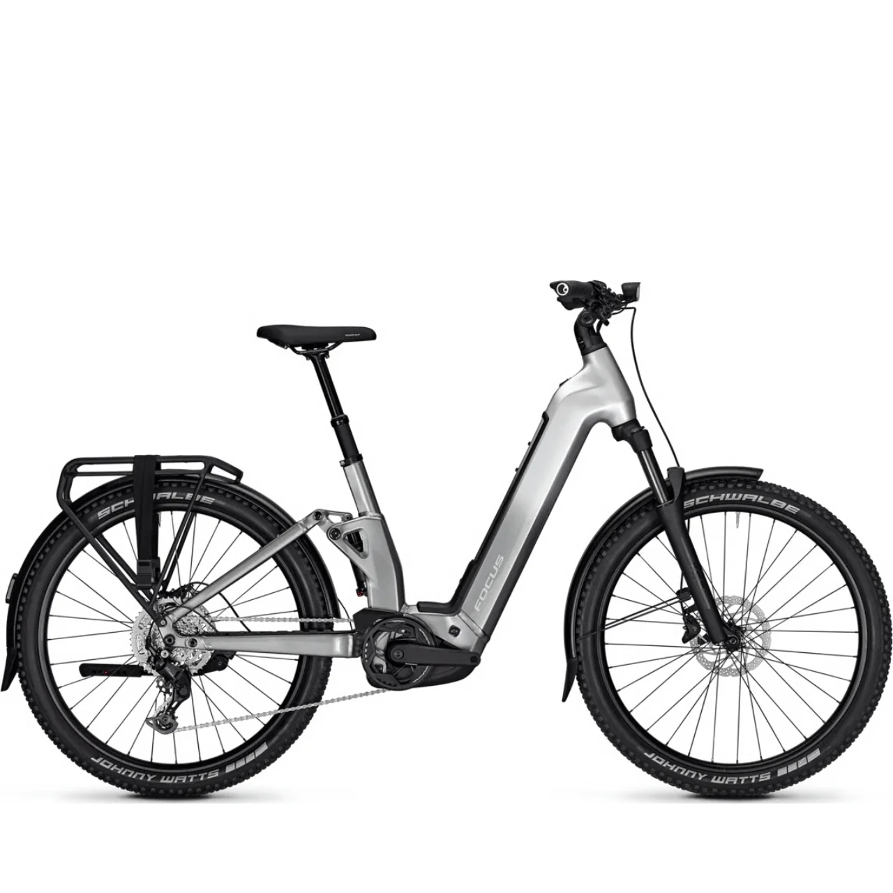 Focus Aventura2 6.7 FS Step Through Electric Mountain Bike - Nepal Silver & Steel Grey