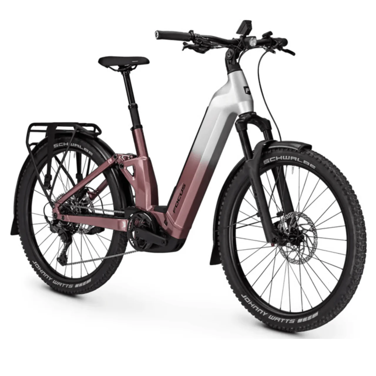 Focus Aventura2 6.8 FS Step Through Electric Mountain Bike - Nepal Silver & Mauve - Image 2