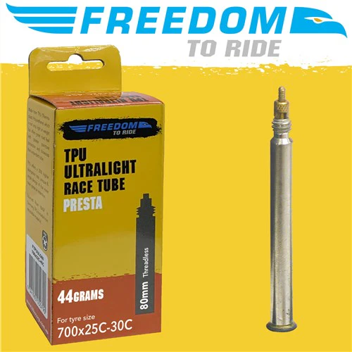 Freedom To Ride TPU Ultralight Inner Tube - Presta 80mm Valve - 700x25-30mm