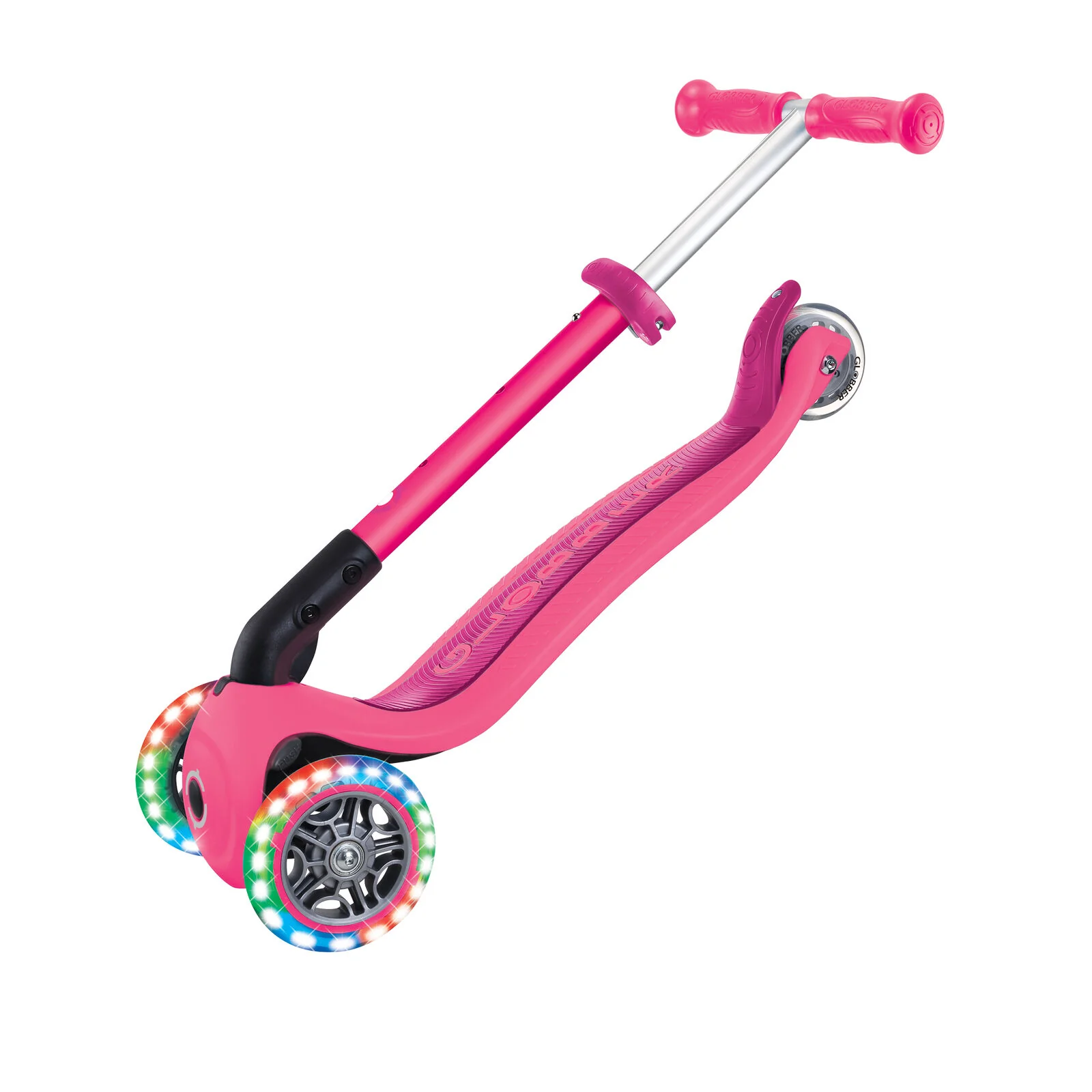 Globber Junior Foldable 3 Wheel Scooter - Fuchsia Pink - Image 3