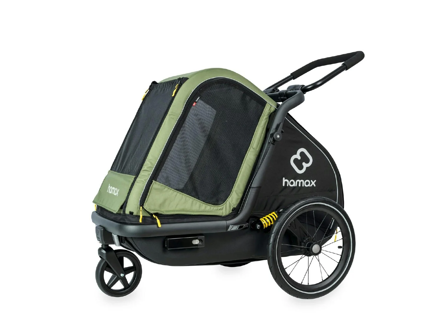 Hamax Pluto Dog Trailer Green/Black Med