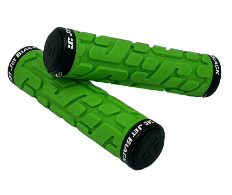 JetBlack Rivet Lock On Grips - Green / Black Rings