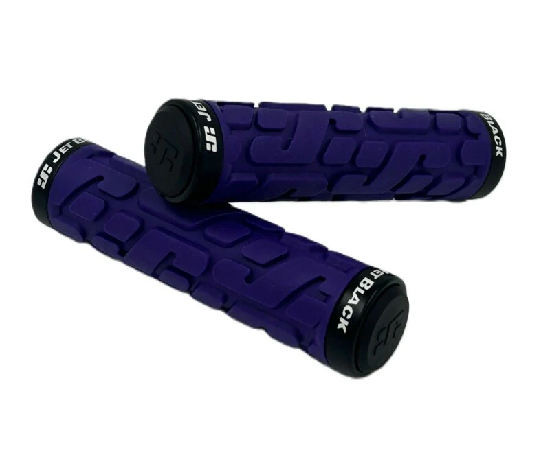 JetBlack Rivet Lock On Grips - Purple / Black Rings