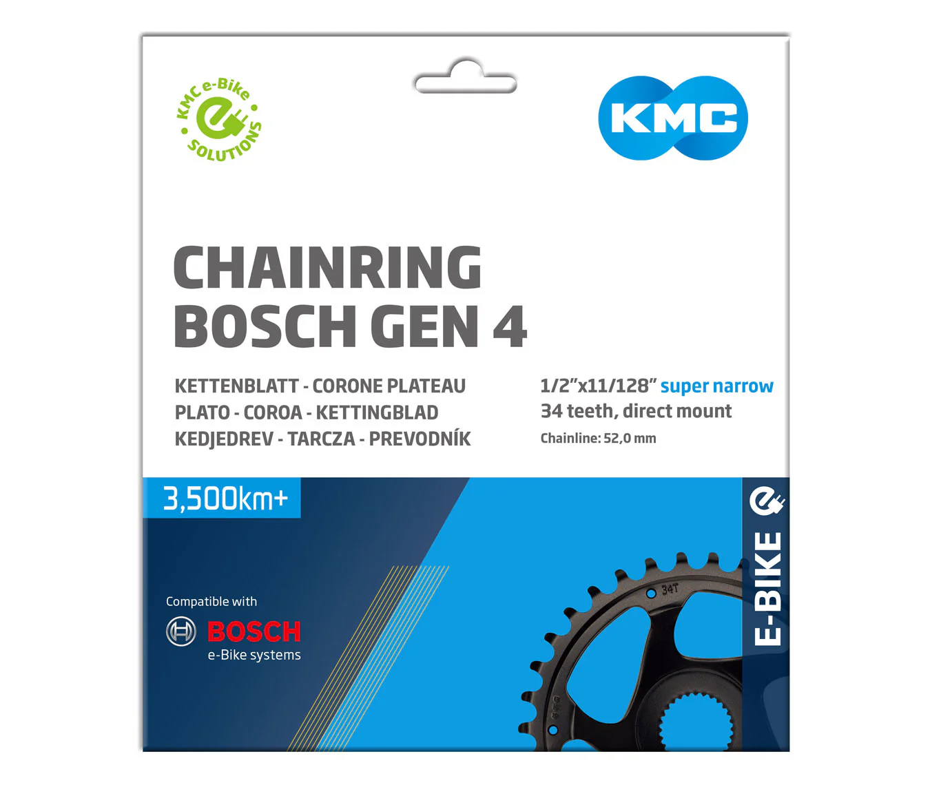 KMC Bosch Gen 4 Chainring - 11/128" x 34T - Direct Mount - Image 3