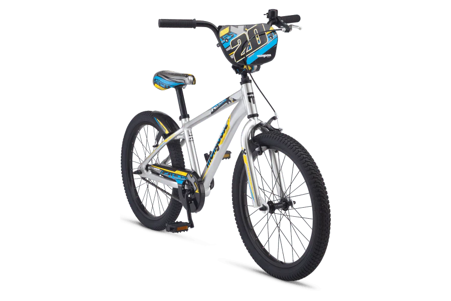 Mongoose Racer X 20" Kids Bike - Silver - Image 3