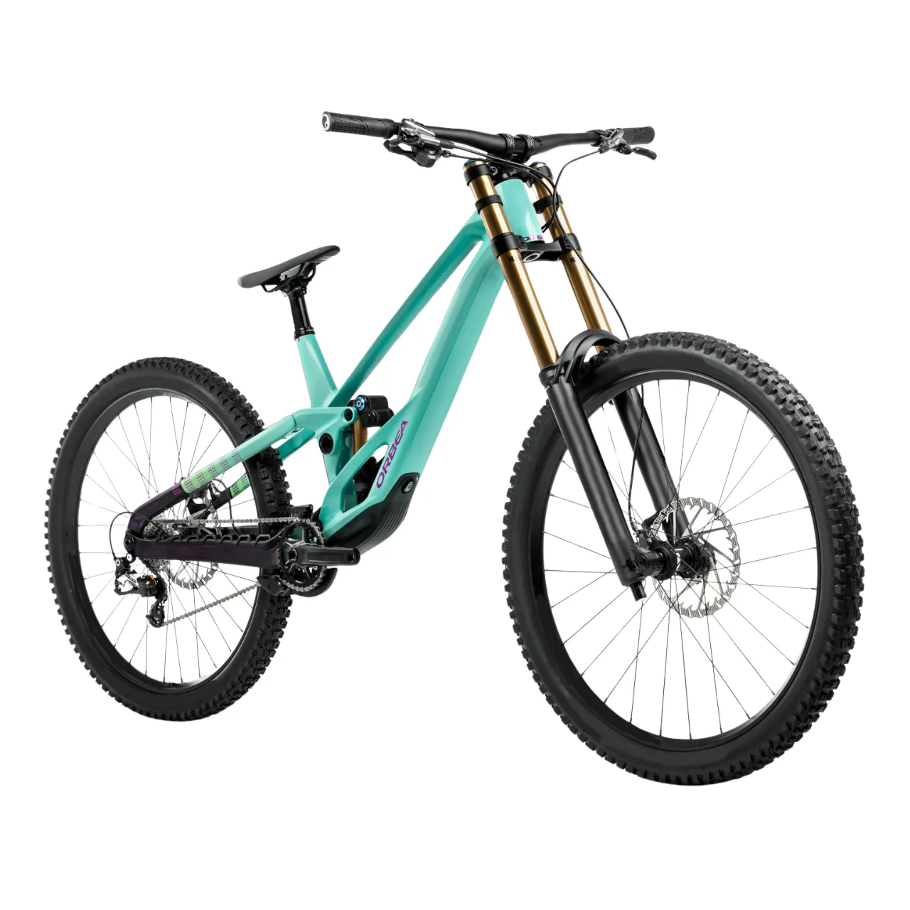 Orbea Rallon D-LTD Downhill Mountain Bike - Aloha Green/Fantasy Purple Carbon View - Image 9