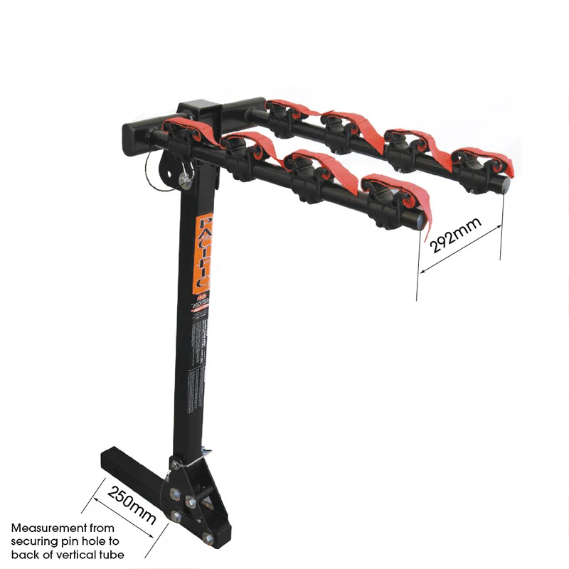 Pacific Tilt Square 4 Bike Rack - 50mm - Hitch Mount - Image 2