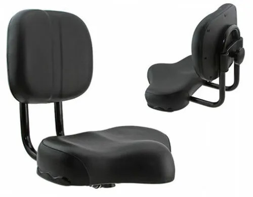 SADDLE w/ Back Rest - Adjustable - Black