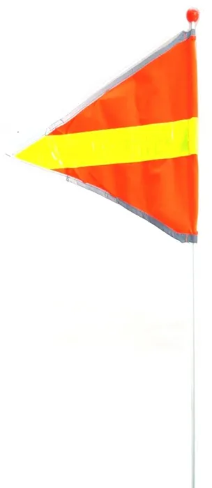 SAFETY FLAG 2 Pieces, 60"/1.5m Length, Hi-Vis Fluro Strip & Reflective Trimming Orange/Yellow