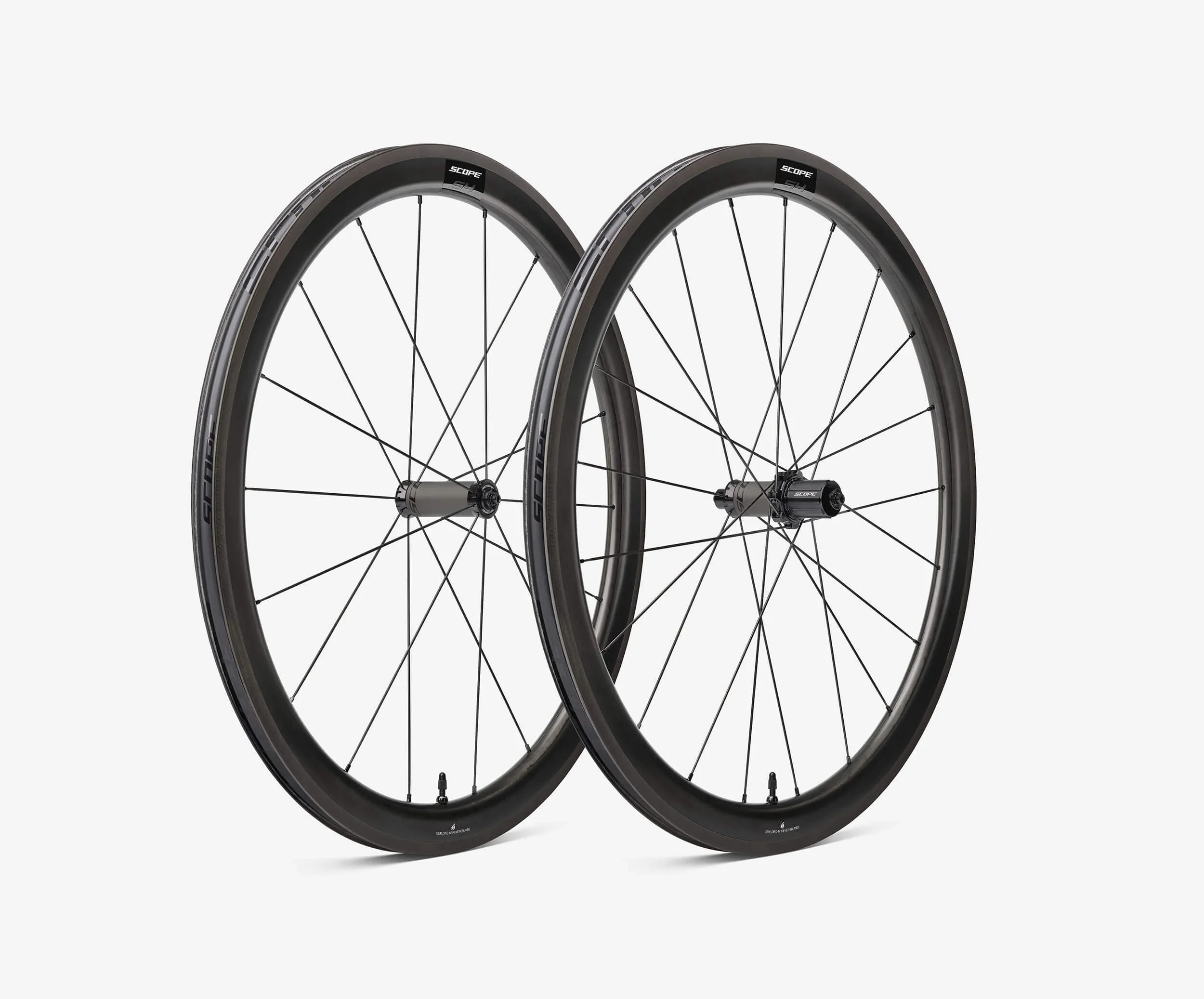 Scope S4 Rim Brake Wheels Set - Black (Shimano HG)