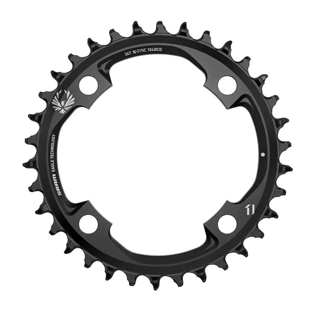 SRAM Chain Ring - X-SYNC 2 - 34T - 104 BCD - CNC Aluminum - Eagle - Black