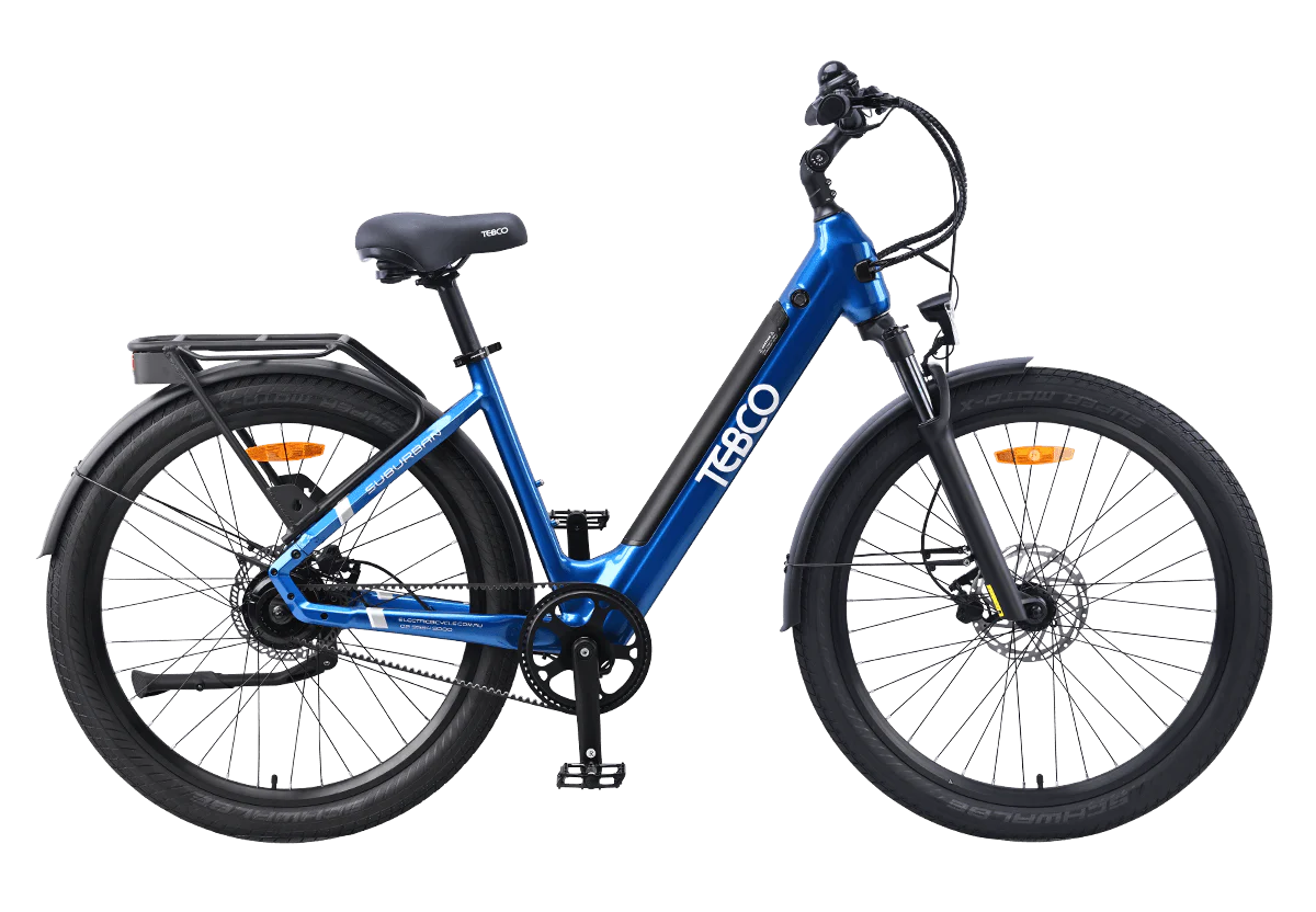TEBCO Suburban Step Through Commuter Electric Bike - Electric Blue