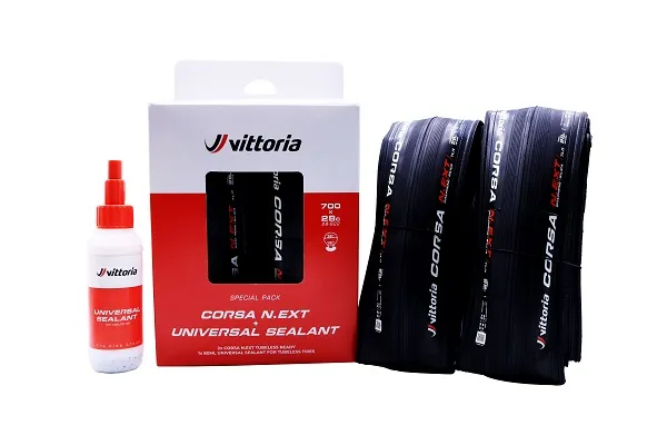 Vittoria Twin Pack Corsa N.EXT TLR G2 BLK 28mm+80ml Sealant