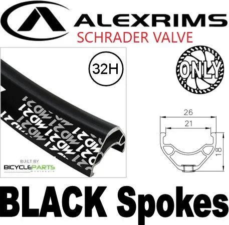 Alex Rims Wheel - 29" Black Rim with Eyelets Rear Disc Wheel