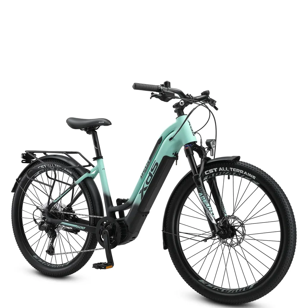 XDS Advance 600 Step Through Electric Mountain Bike - Black Green - Image 3
