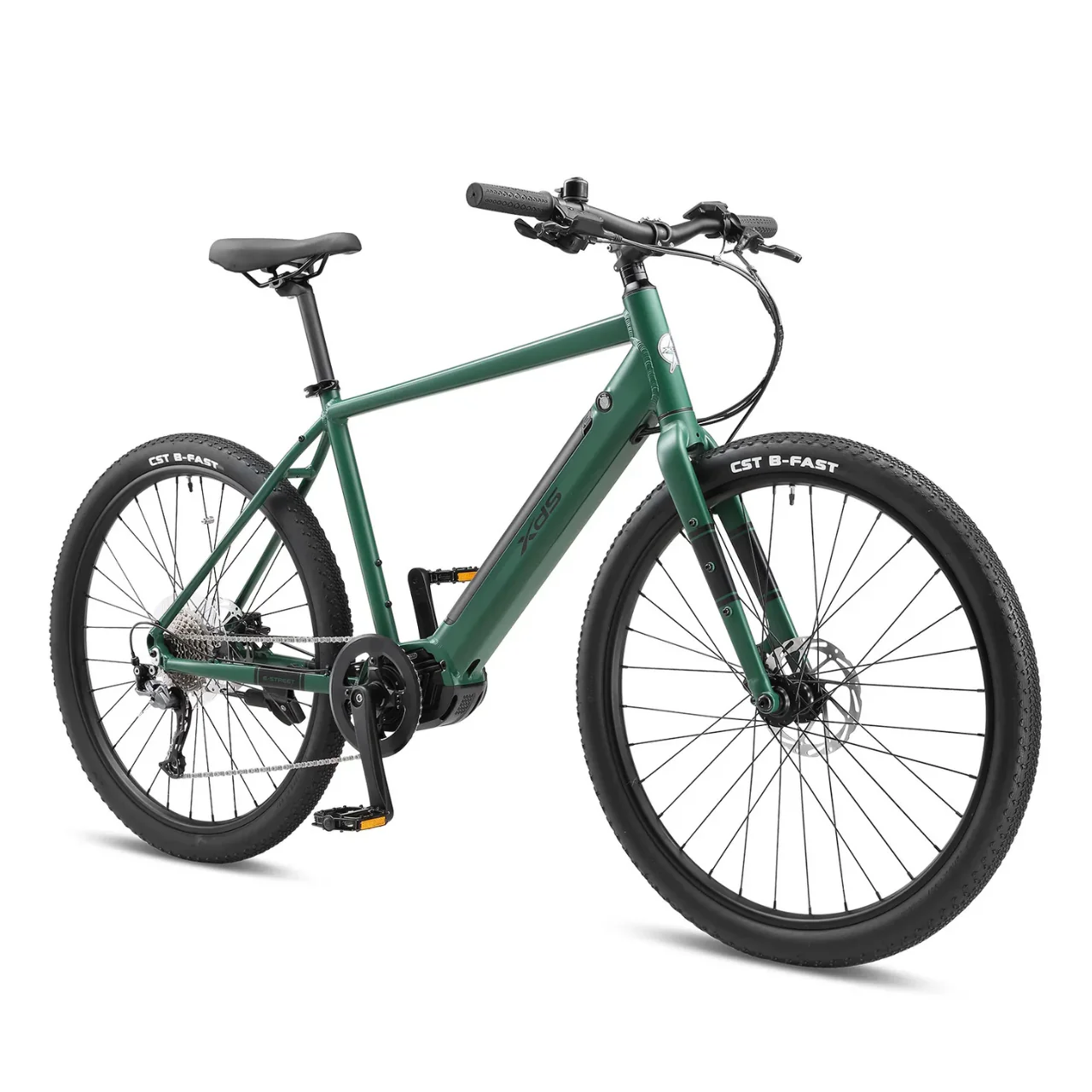 XDS E-Street Electric Commuter Bike - Forest Green - Image 2